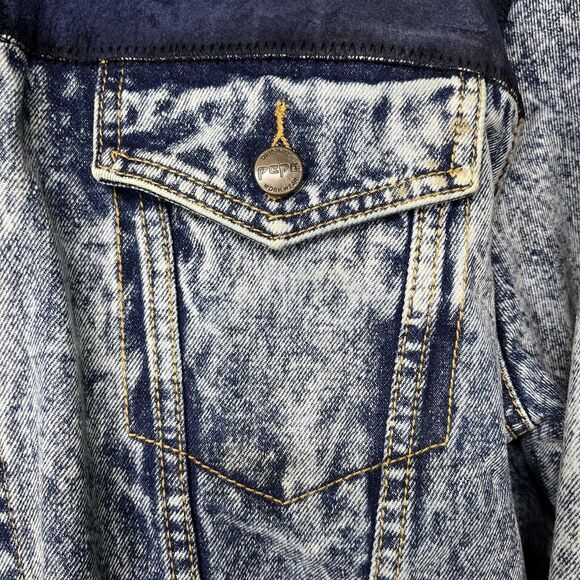 VTG PEPE JEANS LONDON Jacket Men L Blue Acid Wash Denim Trucker Hong Kong 2172 - Picture 10 of 16